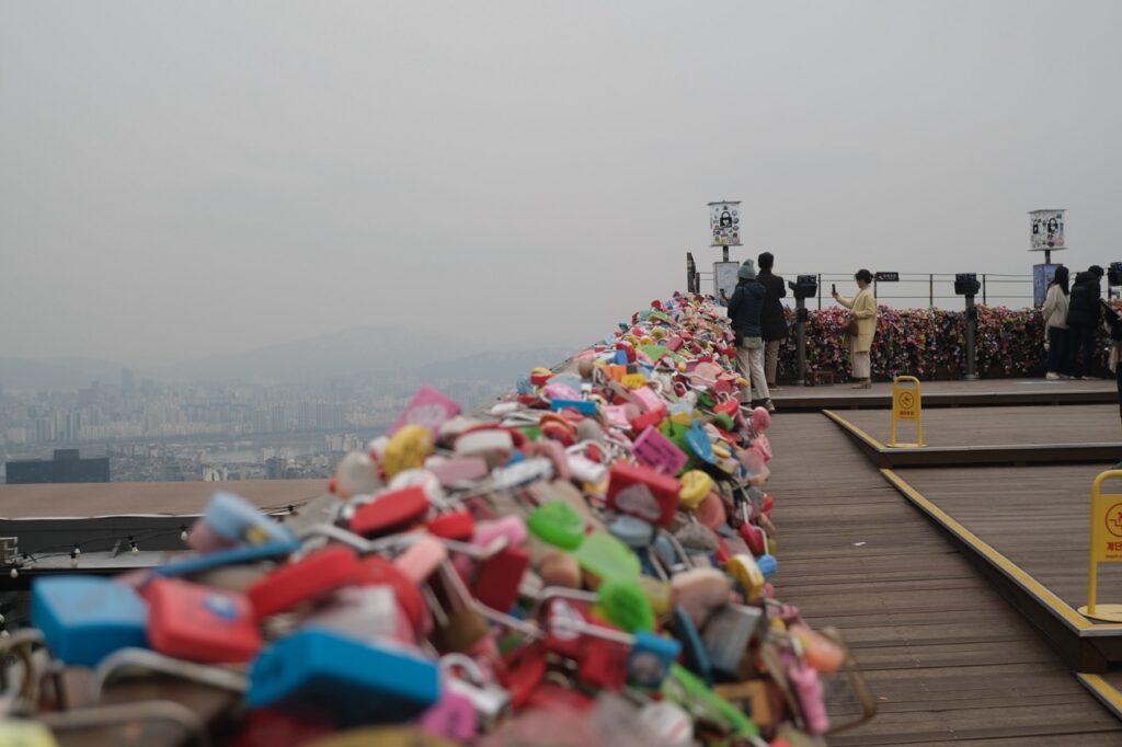 Namsam Seoul Tower Terrace. Beautiful viewpoint of the city.